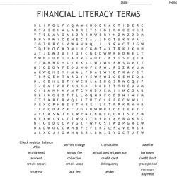 Financial literacy word search answers