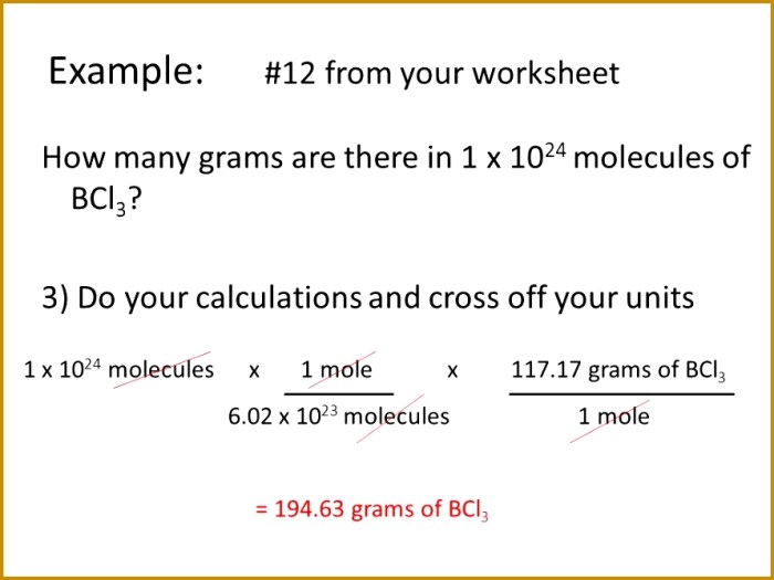 Moles molecules and grams worksheet